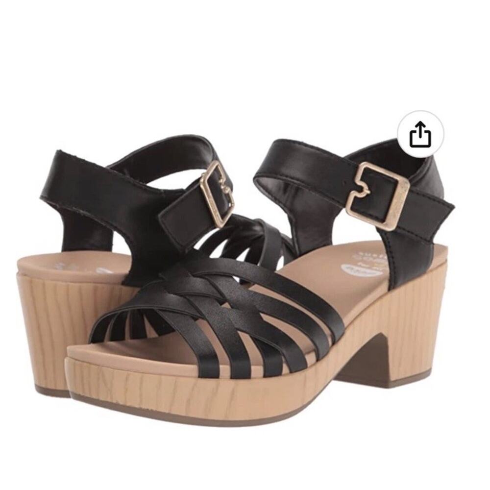 Dr Scholls First Of All Ankle Strap Sandals Womens Size 8.5 New Heel Height 3”